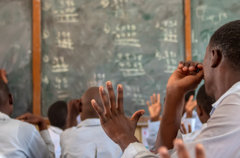 Teenager in classroom